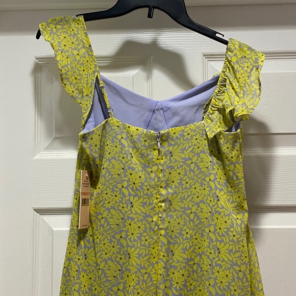 Nanette Lepore Lemon Meringue Spring Bloom asymmetrical ruffle print dress - Picture 7 of 12